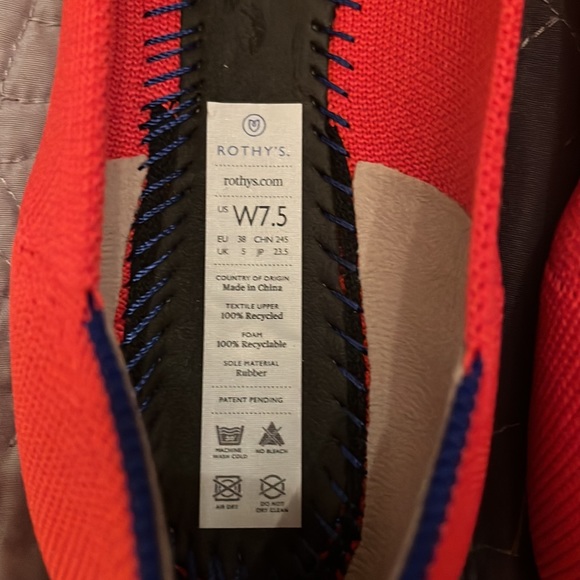 Rothy’s The Point Flame Red Orange Vibrant Bright Solid Color Flats - Picture 8 of 8